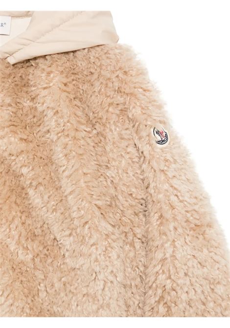 Felpa Con Zip e Cappuccio In Teddy Beige MONCLER ENFANT | 954-8G00013 89B0G268